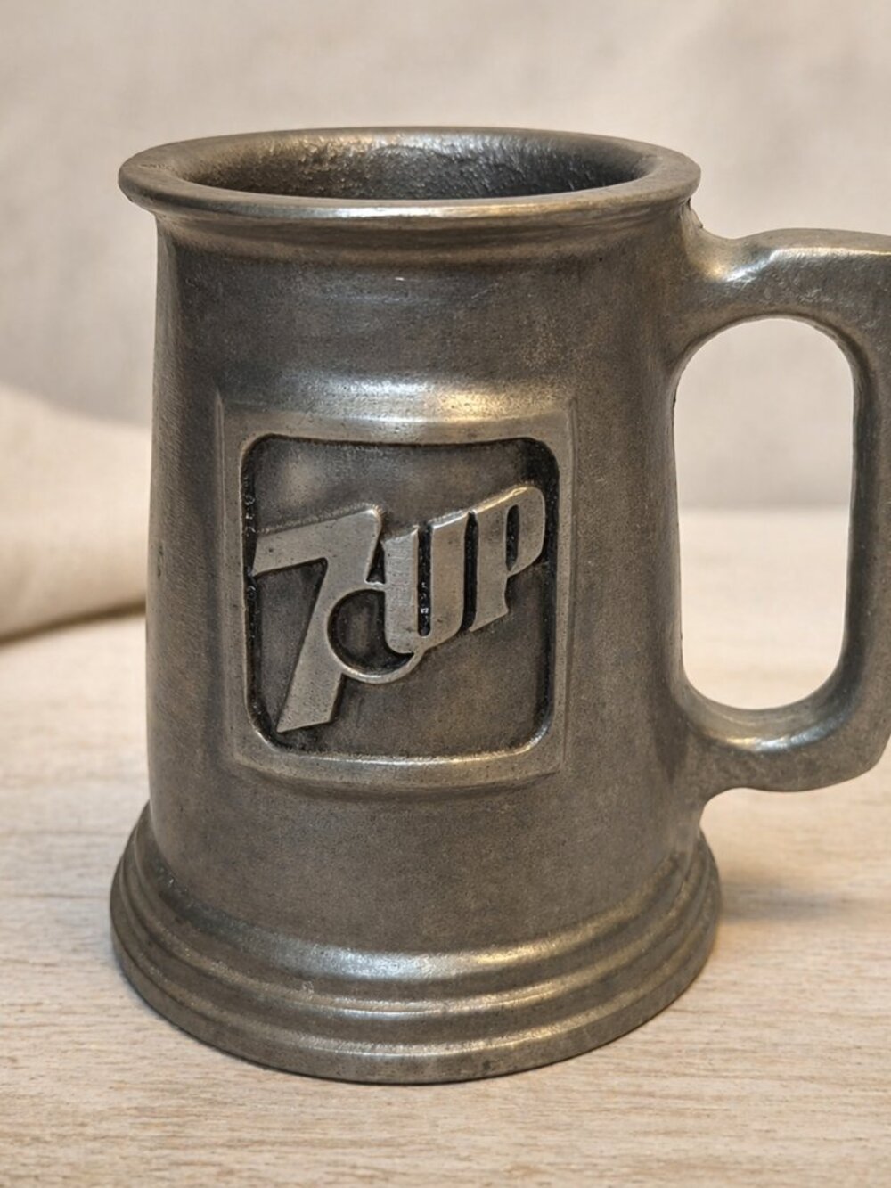 Vintage 7UP Pewter Tankard Mug - 1980s Advertising